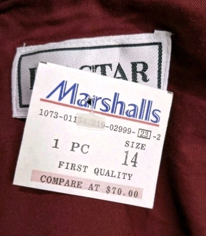 NWT L.G. Star Maxi Dress Womens 14 Red Velvet Trim 80s Victorian 90x Y2K  drs21 - Image 2 of 4