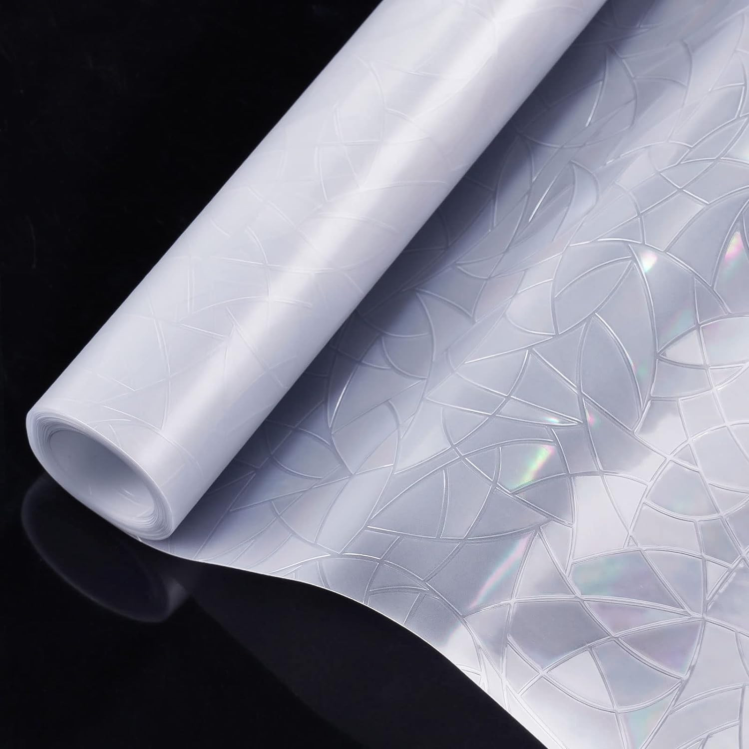 Rabbitgoo Window Privacy Film Rainbow Film Decorative Window Sticker, 3D Static 