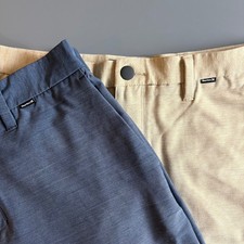 Lot of 2 Hurley Nike Dri-FIT Hybrid Shorts Men 36 Blue Khaki Heathered Walk Golf