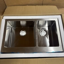 Miseno MNO163320F6040 33" 60-40 Undermount Kitchen Sink - Stainless Steel