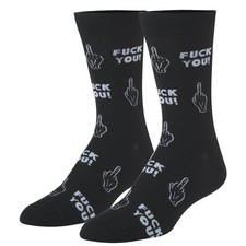 Crazy Socks - F You Sarcastic Statement Sock - Bold Attitude Crew Socks