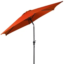 Costway 10FT Outdoor Patio Umbrella Shelfter Market Steel Tilt W/ Crank Orange