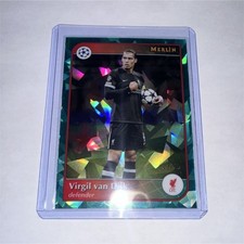 Topps UEFA Merlin Virgil van Dijk Liverpool Cracked Ice /75 Soccer Card
