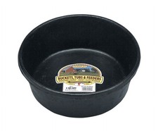 Duty Rubber Tub Feed Pan 4 Quart Black Durable Crack Proof For Horses Livestock