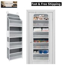 Over The Door Organizer with Lifetime, 4 Shelves 4 Side Pockets, Large Stor...