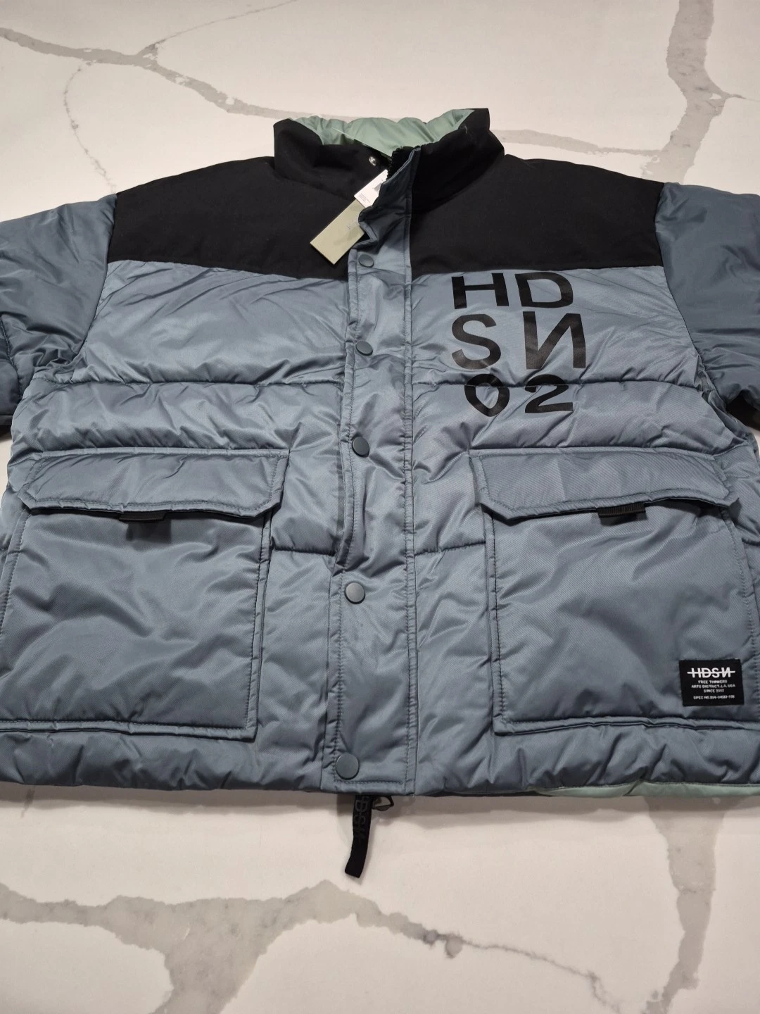 NWT Hudson Stormy Puffer Jacket Button Down Zipper Unisex Size Adult Medium