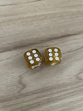 Glitter Dice 2X Gold Color Tire Wheel Valve Stem Caps Bike Car Truck Bicycle BMX