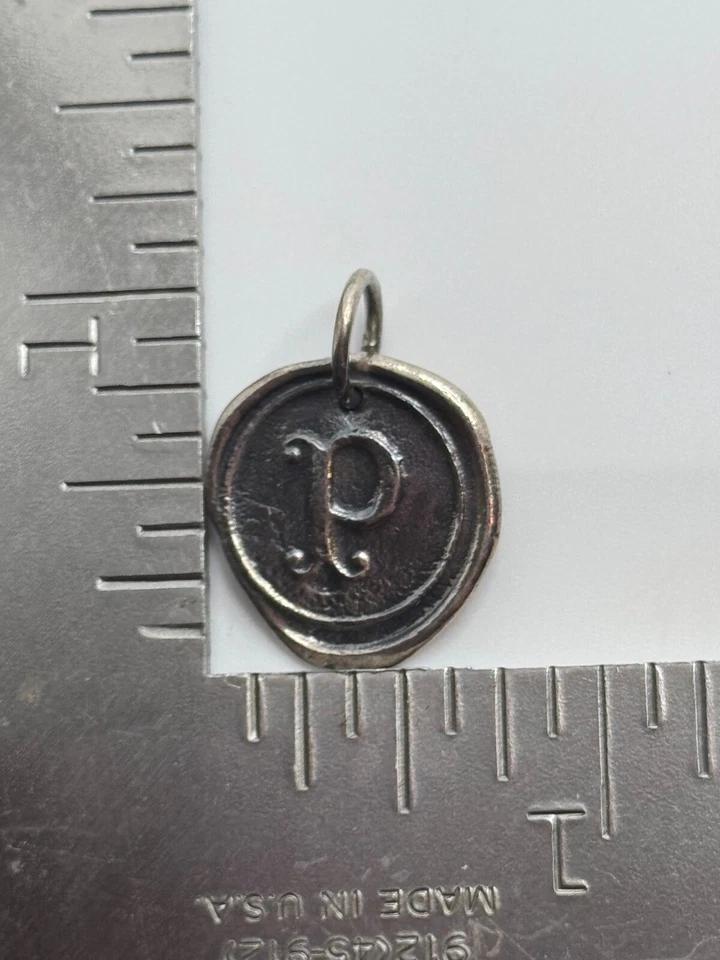 Waxing Poetic Sterling Silver Insignia P Initial Monogram Charm - Image 2 of 4
