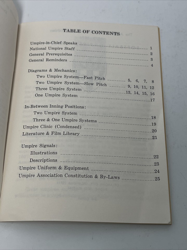 Vintage Softball Umpire Manual ASA 1973 Official Guide eBay