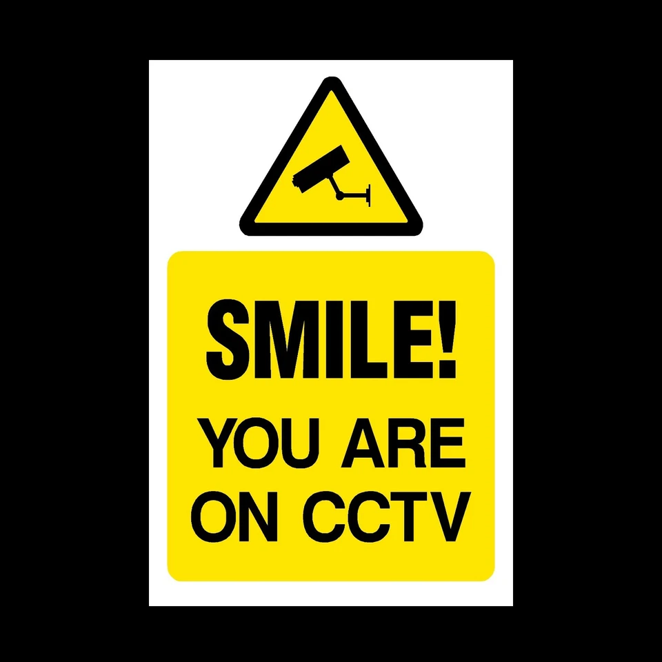HEALTH&SAFETYDIRECT Smile you are on CCTV - Rigid Plastic Sign OR Sticker - All Sizes (MISC16)