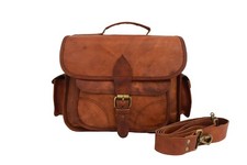 11" Leather Camera Messenger Bag DSLR SLR Padded Case Satchel Handbag Crossbody