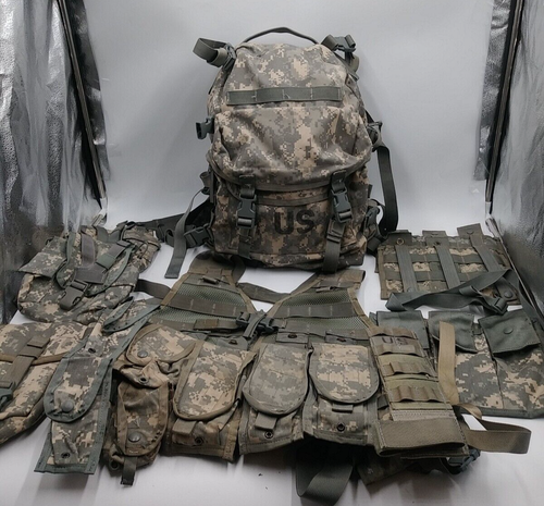 Fighting Load Carrying Vest MOLLE ACU Vest 14 Pouches prepper tactical gear - Picture 2 of 12