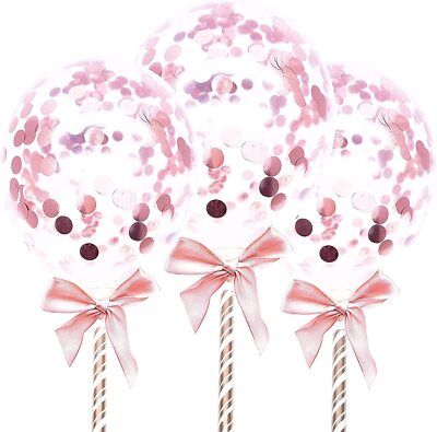 3 Stck. x Kuchenaufleger Ballon Mini Roségold Dekor Party Hochzeit Baby Braut Dusche