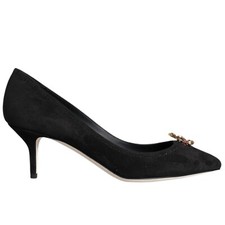 DOLCE & GABBANA Shoes Black Amore Suede Bellucci Heels Pumps EU38.5 /US8 900usd