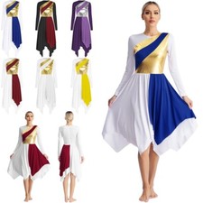 Women Dance Dress Spiritual Dancewear Hem Dresses Performance Outfit Christian