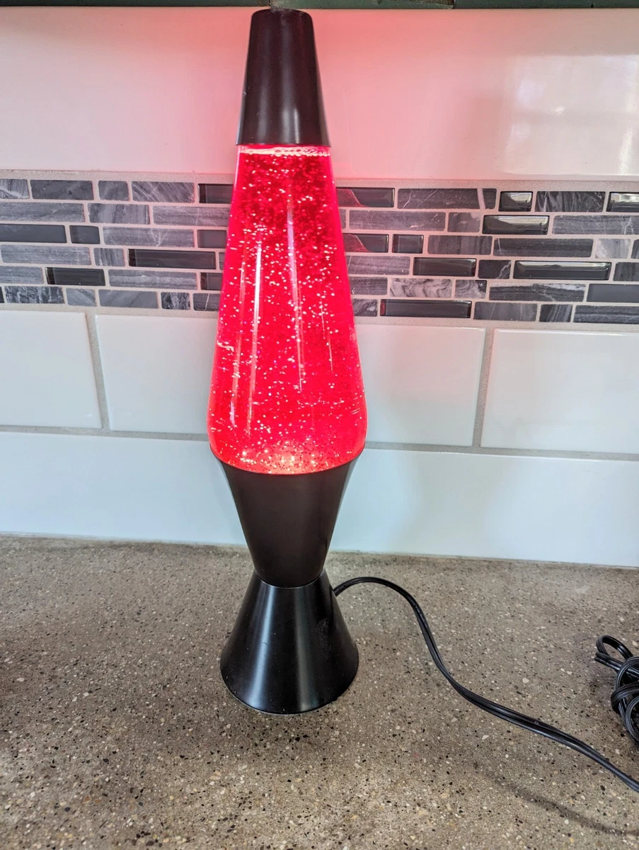 Vintage 32 Ounce Lava Lite Red Glitter Lava Motion Lamp Tested Works Great