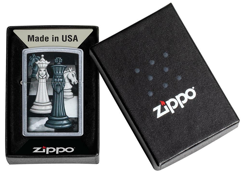 Zippo Windproof Lighter With Chess Game, King and Queen, 49601