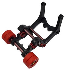 NHX RC Wheelie Bar with 4x Red Rubber Tires : X-MAXX