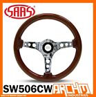 <!--F#f_0-->SAAS LOGANO SPORTS STEERING WHEEL 350mm Woodgrain Wood with Chrome Drilled Spoke<!--F/-->