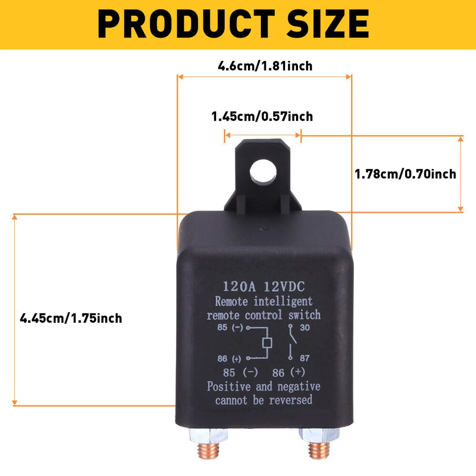 Batería de desconexión universal inalámbrica aislador de coche 12v control remoto doble 120A Foto 4 de 4
