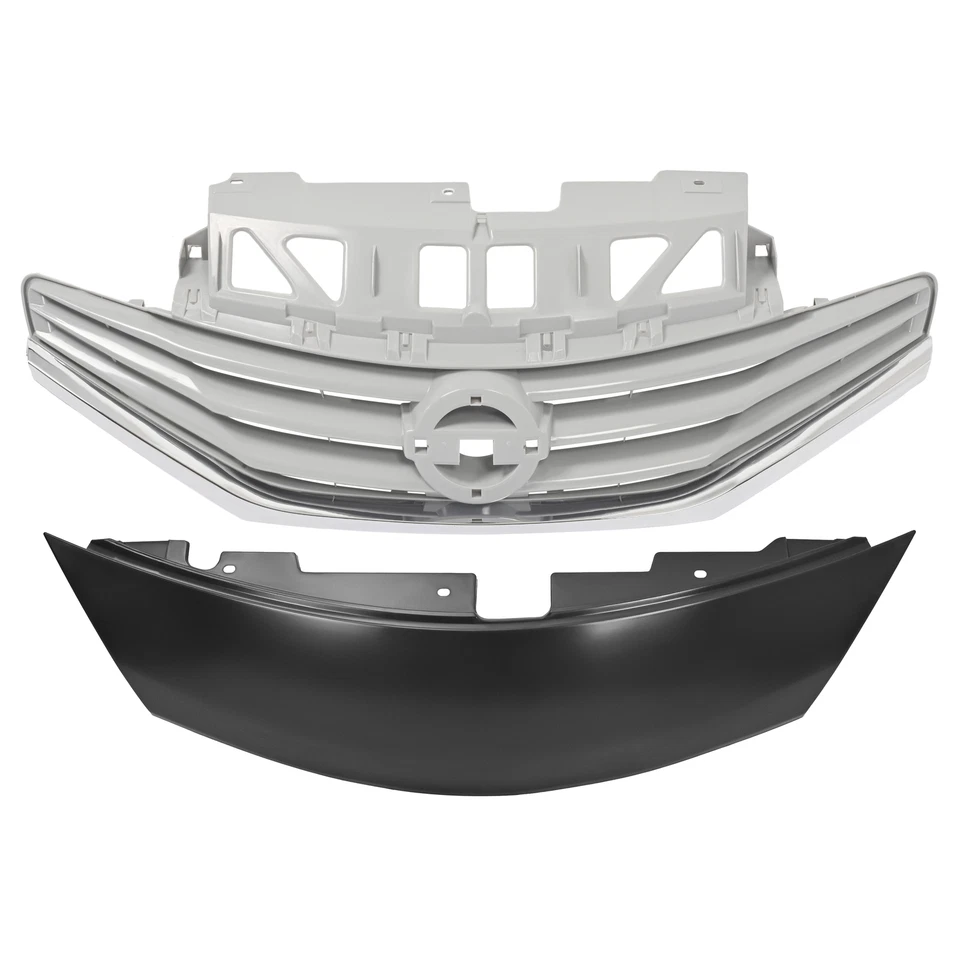 Conjunto de grade e tampa do para-choque dianteiro superior para Nissan Versa Note 2014-2017 cinza - Imagem 2 de 4