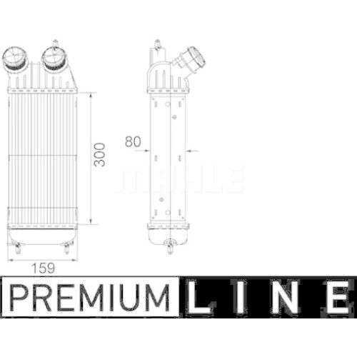 MAHLE Ladeluftkühler CI 368 000P – PREMIUM LINE, Für MERCEDES SPRINTER, 640x205x64 Mm