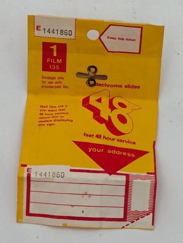 Vintage Kodak 35mm Film Return Postal Envelope 48 Hour return