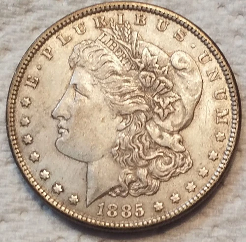 1885 P Morgan Silver Dollar $1 American Eagle Reverse AU UNC AUNC MS Slider NICE