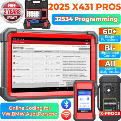 2025 LAUNCH X431 PRO 5 PAD V+ Car Diagnostic Scanner Tool Programming Key Coding