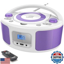 CD Radio Portable CD Player Boombox with Bluetooth,FM Radio,Remote Control,US