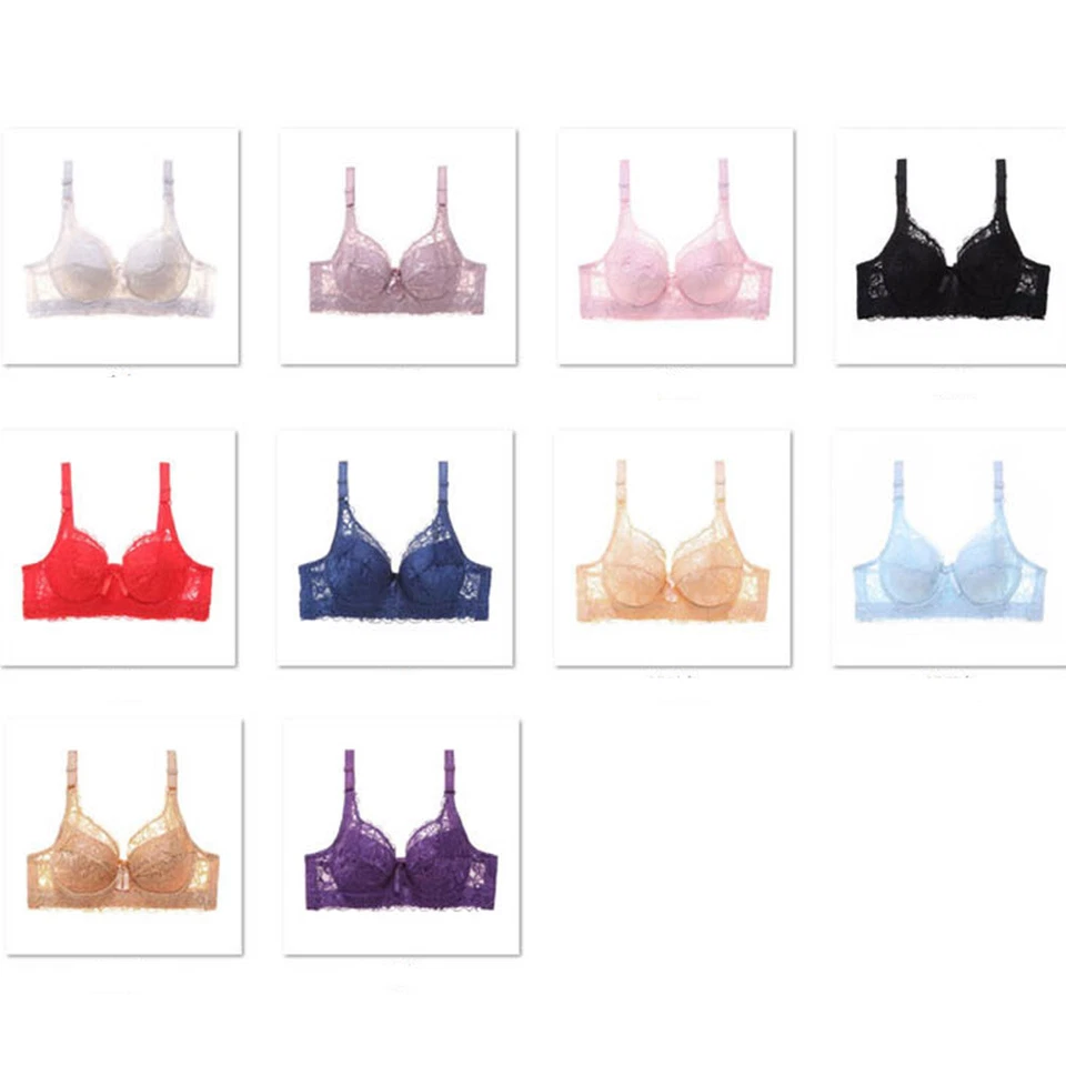 Mujeres Sujetadores Sujetadores Push Up Con Aros Sujetador Encaje Sissy Lencería Sexy AAA AA ABCD Foto 4 de 4