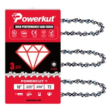 3 Pack 18INCH Chainsaw Chain .325 pitch FULL CHISEL .050 Gauge 72 DL drive