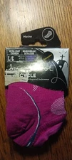 Smartwool socks women L Large Pink phd cycle ultralight micro merino wool berry