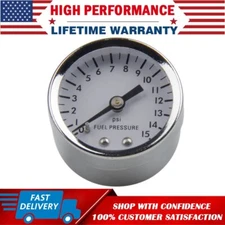 1.5" Direct Mount Low Pressure Fuel Pressure Gauge 0-15 PSI 1/8"NPT Male Fitting