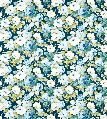Sanderson Gardinenstoff 'Chelsea' Forest/Indigo - 3M - 100% Baumwolle