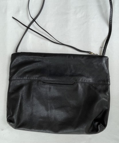 Hobo International Black Leather Shoulder Bag Satchel Floral Interior - Picture 2 of 9