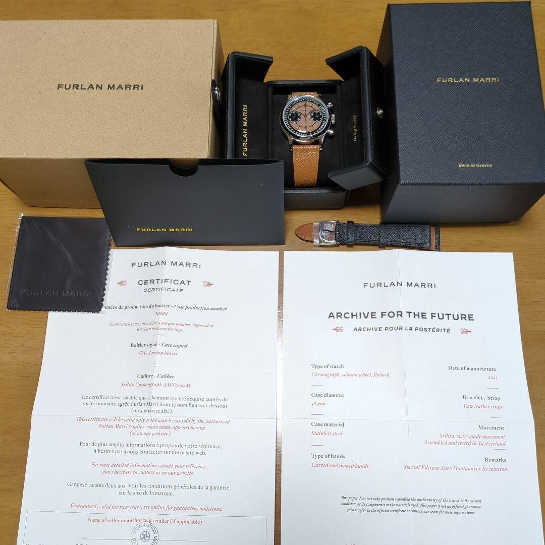 FURLAN MARRI Flyback Chronograph Salmon Pink Dial 38mm 3188-A from  