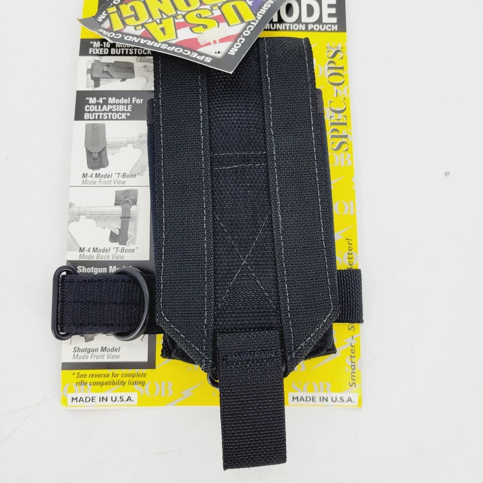 Spec-Ops Ready Fire Buttstock Ammunition Pouch Black Carbine Top Mount for Sling - Image 2 of 4