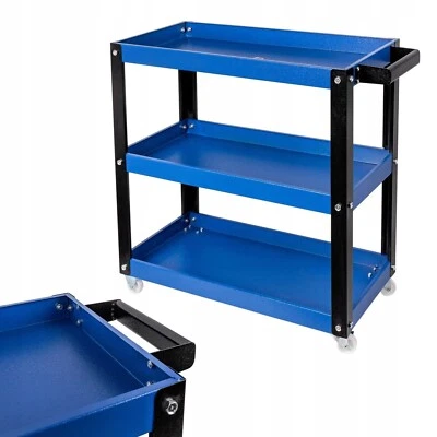 GEKO Carrello Officina 3 Ripiani con Ruote Frenanti Portautensili 150kg Acciaio