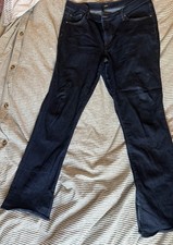 Express Women's Mid Flare Jeans Blue Dark Wash Denim Solid 5-Pocket 16R