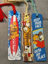 Garfield Cat Bookmark Yarn Tassel By Jim Davis Made In USA 1978 Lot Of 3 Vintage