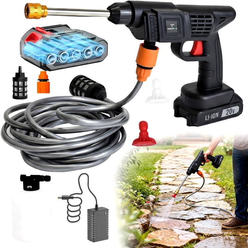 20V Wireless Handheld Cleaning Machine, High-Pressure Cleaning Water Gun,...