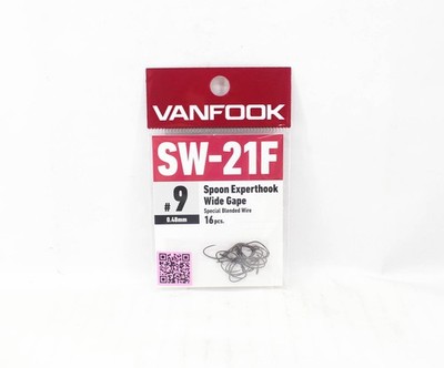 Vanfook SW-21F Spoon Expert Wide Hook Size 9, 16/Pack Black (8293)