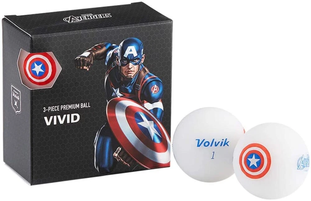 Volvik Vivid Marvel Captain America Golf Balls
