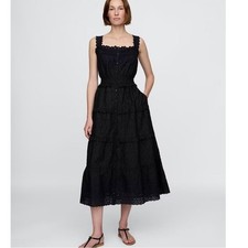 NWT Doen x Gap Dress Eyelet Midi in Black