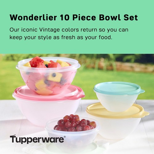 Tupperware Wonderlier 5 Pc Plastic Food Storage Containers Set w Lids - Picture 2 of 7