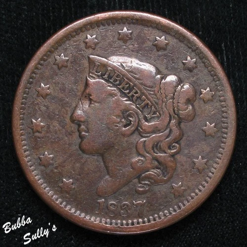 Photo of a 1837-P Large Cent from an eBay listing that sold on Jul 18, 2026