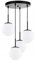 Pendelleuchte Esstisch 4-Flammig Glas Schwarz E27 B:30 Cm HäNgelampe Esszimmer