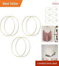 12 Inch Metal Hoop Rings Set 6 Pcs Gold for DIY Macrame Wreath Wall Art