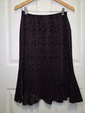 Vtg Notations Skirt Velvet Floral Glitter Black Purple M Petite Whimsigoth 90s